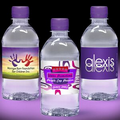 12 oz. Custom Label Spring Water w/Purple Flat Cap - Clear Bottle